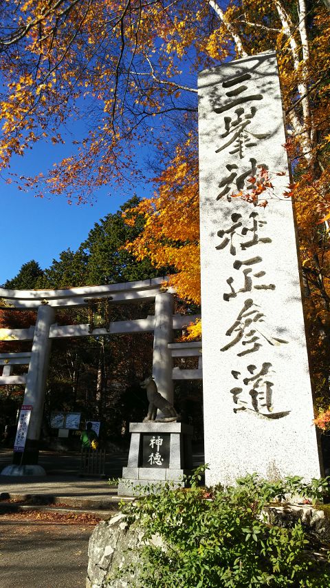 三峯神社正参道　埼玉の強力なパワースポットということもあり、グッと来るものがあります。