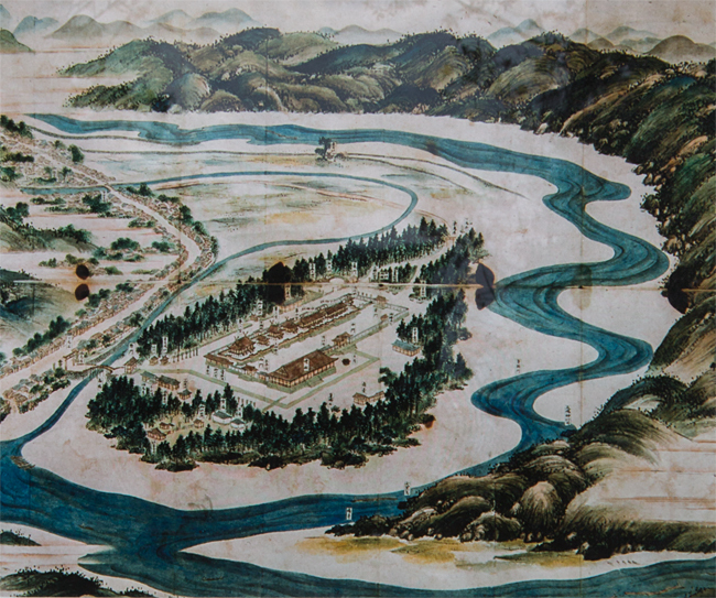 旧熊野本宮境内図